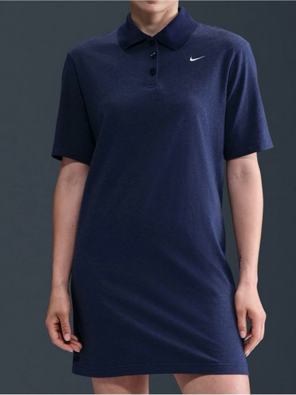 NWT Nike women’s Navy Polo Shirt Dress with Swoosh size L $60